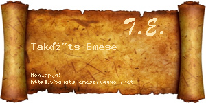 Takáts Emese névjegykártya